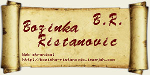 Božinka Ristanović vizit kartica